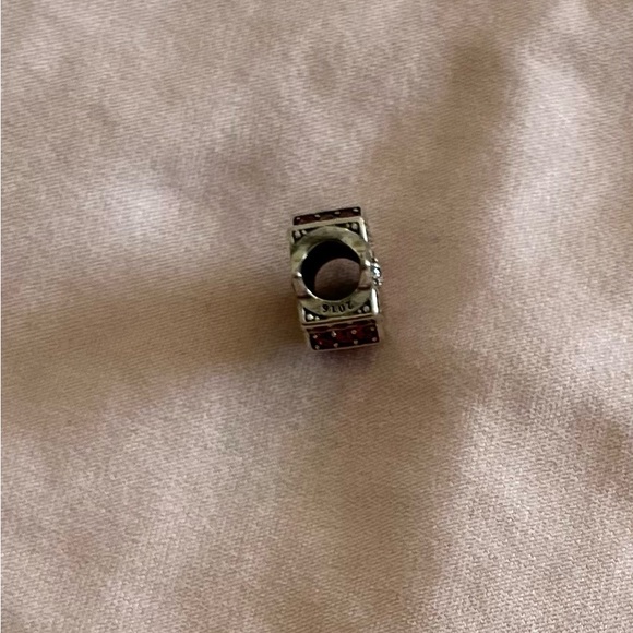 PANDORA 2016 POINSETTIA RED & CLEAR CZ CHARM - Picture 3 of 5